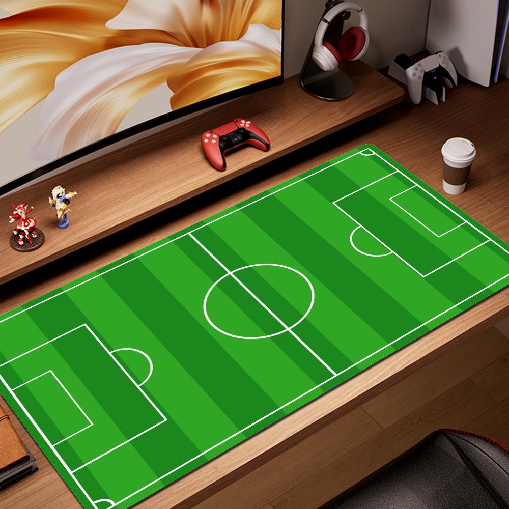 1pcs Soccer Field Print Large Stitched Edge Nonslip Gaming Desk Mat Mouse Pad