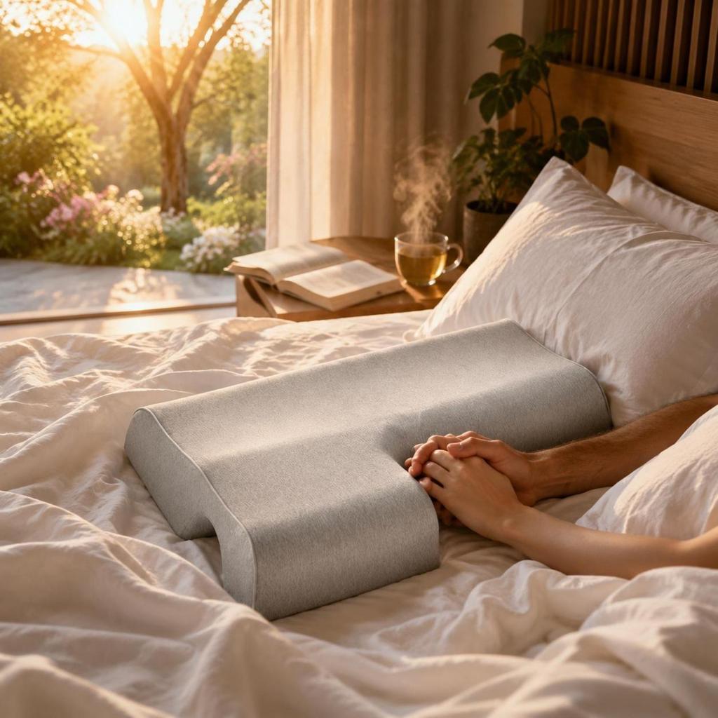 Couples Pillow Ergonomic Couple Contoured Support for Spouses, Boyfriends