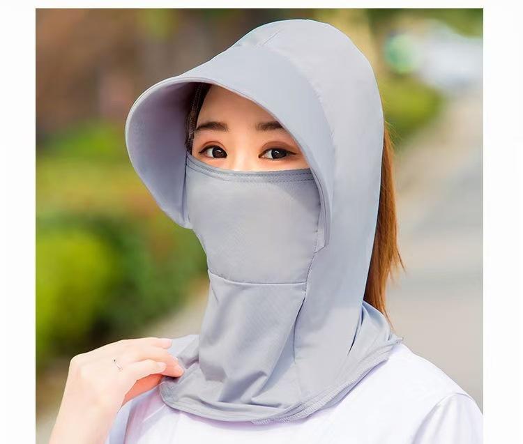 Adjustable Ice Silk Sun Hat & Neck Gaiter - Breathable Full Face Cover & Shield for Driving & Cycling