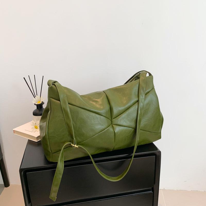 Leather Fabric Shoulder Bag for Women Large Capacity Tote Casual French Bag