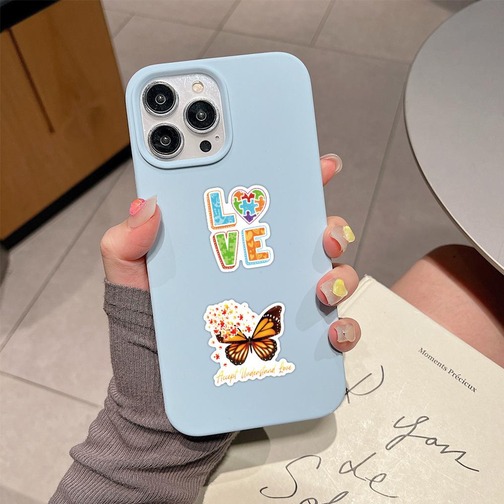 100 Autism Stickers Autism Awareness Suitcase Laptop Waterproof Stickers