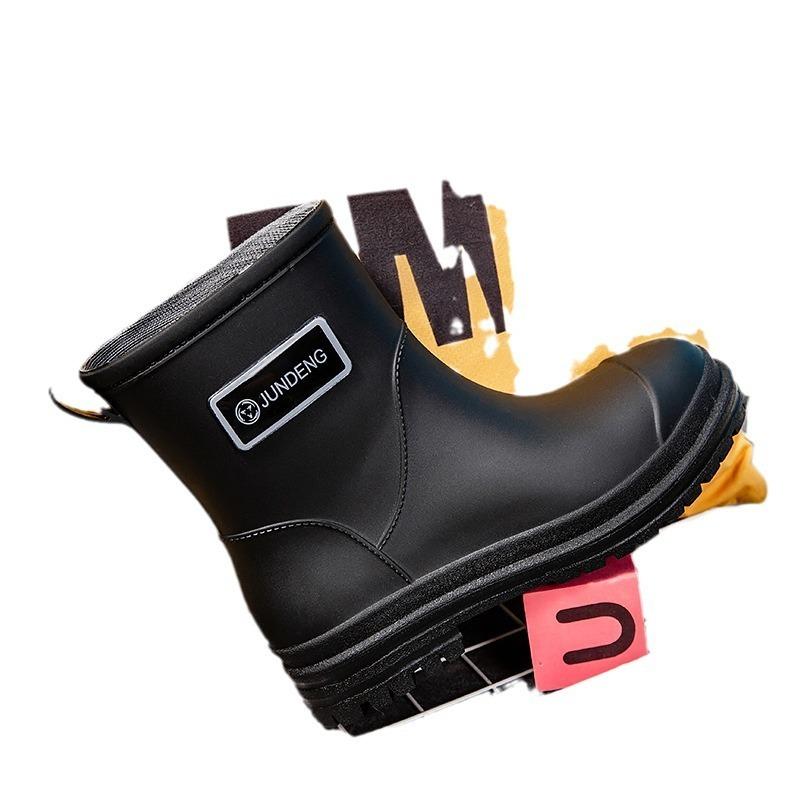 British Women's Rain Shoes Fashionable Women's Wading Shoes Thickened Non-slip Waterproof Rubber Shoes Trendy Overshoes Water Shoes