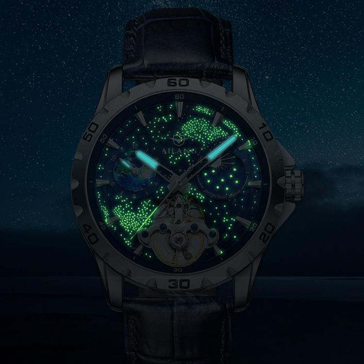 AILANG Nou Ceas Mecanic Automatic Starry Night Light Ceas Bărbați Ceas Blue Planet
