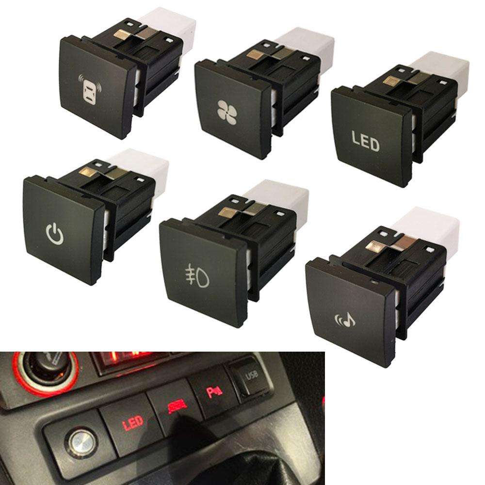 Interrupteur Rouge à LED Marche Arrêt pour Voiture Emballage Radar Feu Antibrouillard Ventilateur Bouton d'Interrupteur Musique Pour VW Golf 6 Jetta 5 MK5 Caddy EOS Scirocco