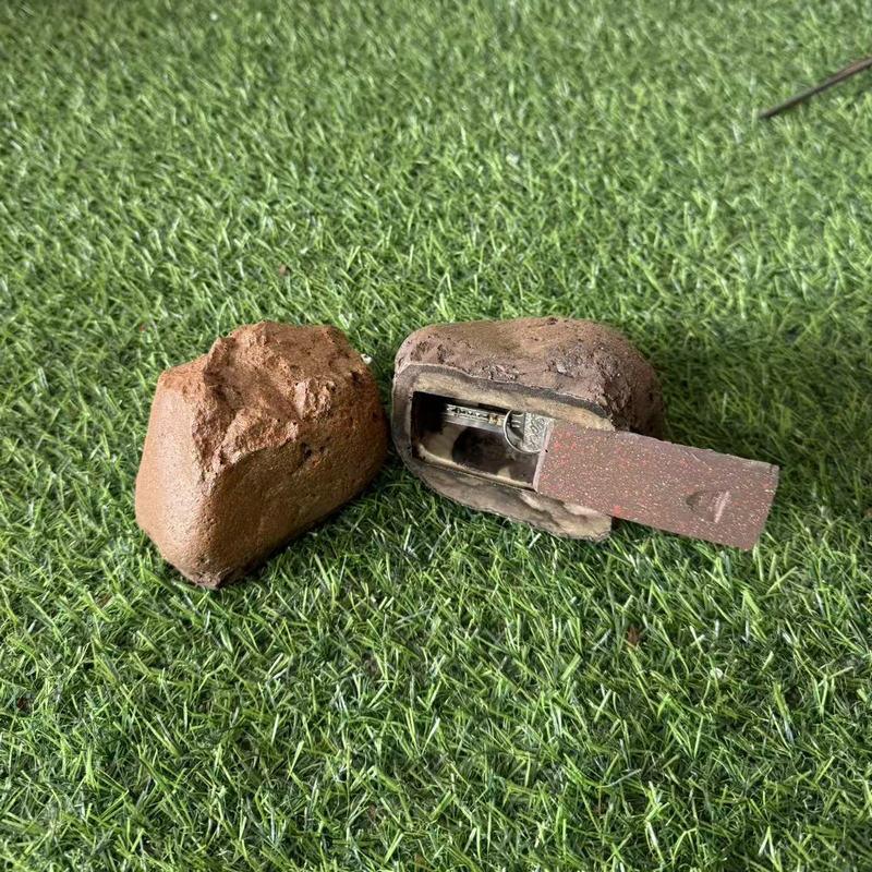 Resin Key Storage Box With Rustic Stone Design For Outdoor Home Decor
