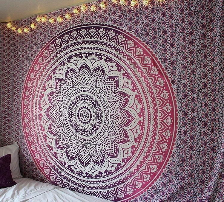 Polyester Mandala Print Tapestry Wall Hanging Carpet Throw Yoga Beach Mat Blanket Large 150*200cm Sleeping pad wall art Tapestry