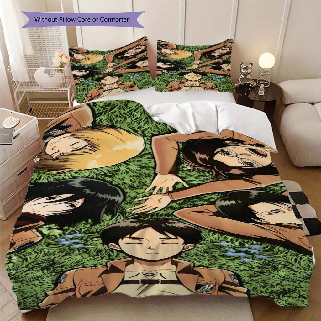 Attack Titan Set Bedding 1 Duvet Cover 2 Pillowcase Without Core Duvet Cover And Pillowcase Bedding Set Soft And Comfortable