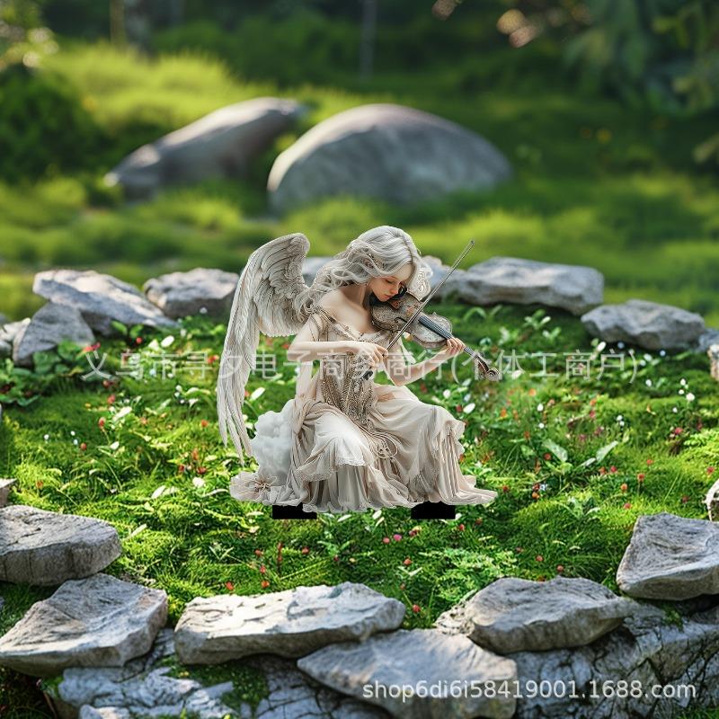 Acrylic Green Nature Muse Meditation Statue Outdoor Lawn Decorative Insert Garden Decorative Props