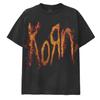 Camiseta para hombre Korn Logo de Llamas XX-Grande Negra