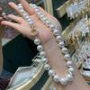 12Mm Necklace Women'S Autumn And Winter High-End Sense New Chinese Sweater Chain Light Luxury Niche Beaded Collarbone Neck Chain