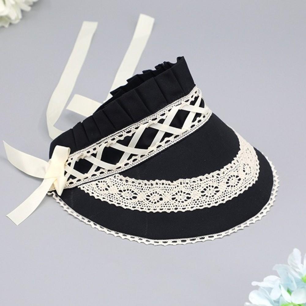 Bow Lolita Bonnet Cap Pastorale Style Lace Hat Victorian Headpiece Halloween Costume