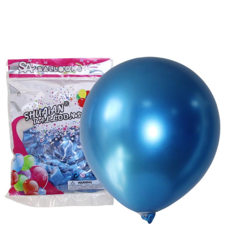 Shuai An Metallic Chrome Balloons: Gold, Silver, Blue, Green, Purple - 5", 10", 18", 36" Round Latex Party Decorations