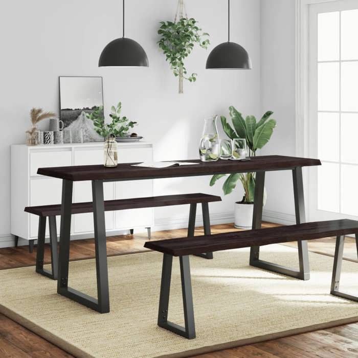 VidaXL Table Top Solid Oak Wood Treated Matching Edge 364042