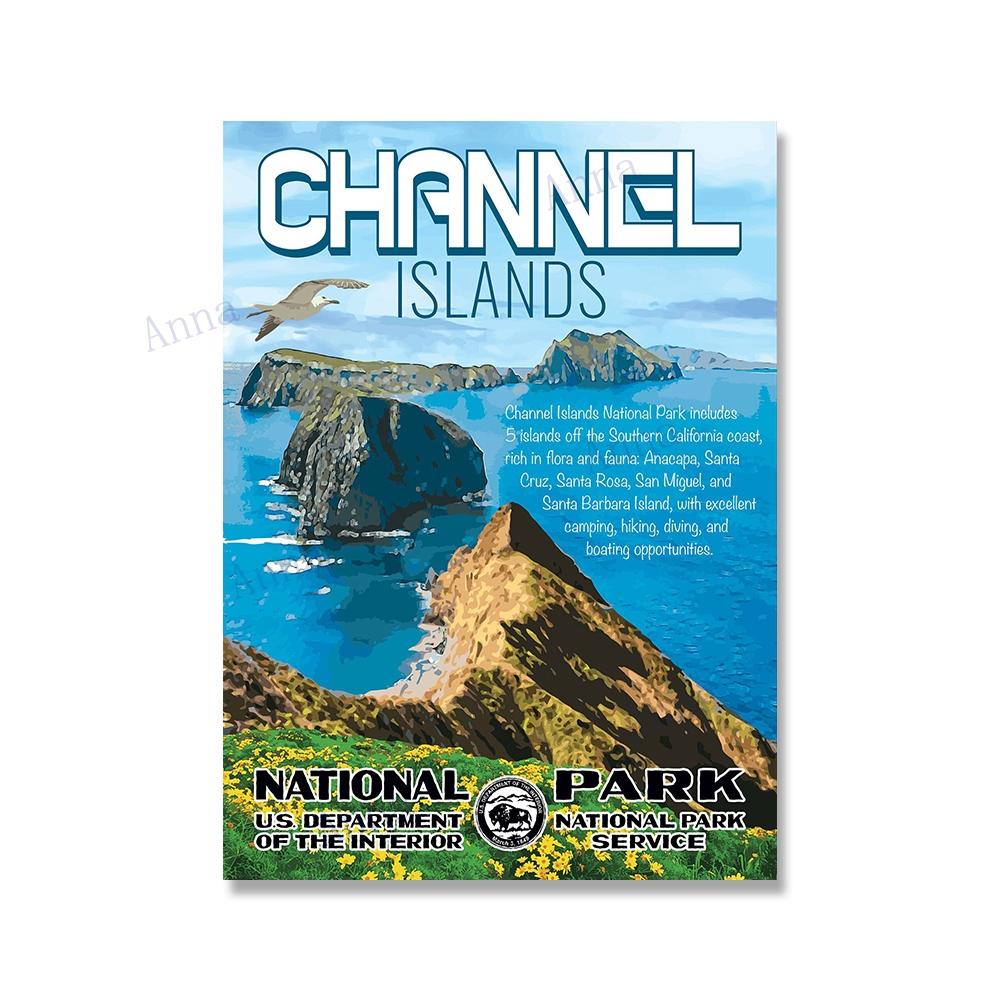 National Park Print Mountain Vintage Art Canvas Painting Travel Cities Posters Retro Landscape Wall Art Picture for Living Room