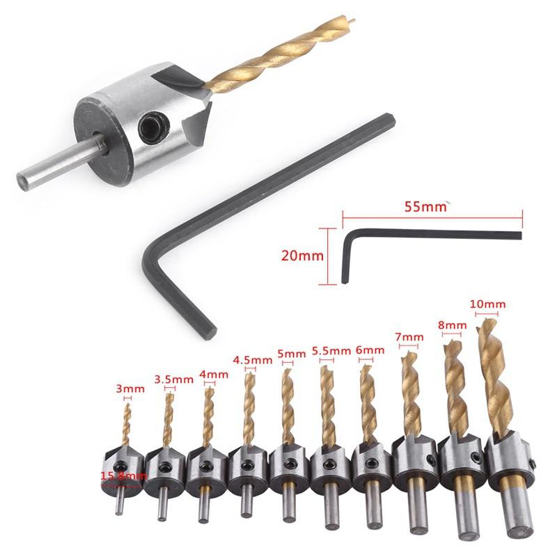 Countersink Drill Bit Steel Countersink Drill Bit Carpentry Woodworking Boring Tool Round Shank with Hex Key Woodworking Tools 3-10mm Countersink Drill Bit Steel Countersink Drill Bit Carpentry Woodworking Boring Tool Round Shank with Hex Key Woodworking Tools 3-10mm