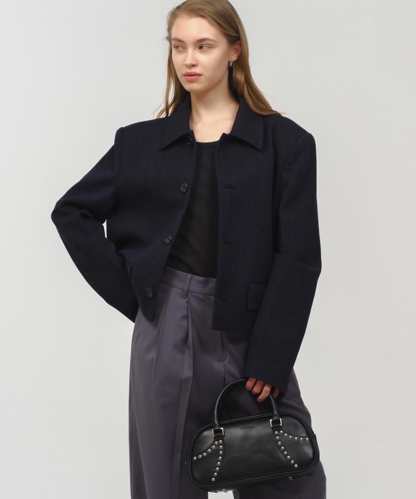 Moonsun Studed Mini Bowling Bag / Black