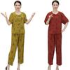 Trendy Plus Size Summer Two-Piece Set for Mid-aged & Elderly: Stylish Loose Short Sleeve Top & Pants