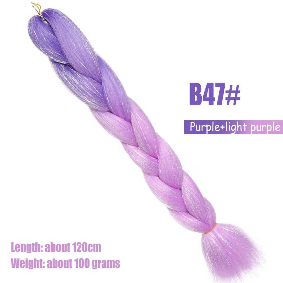 

120 см блестящая большая коса синтетический парик женский многоцветный химическое волокно высокотемпературный шелк плетение вручную косичка парик 120CM