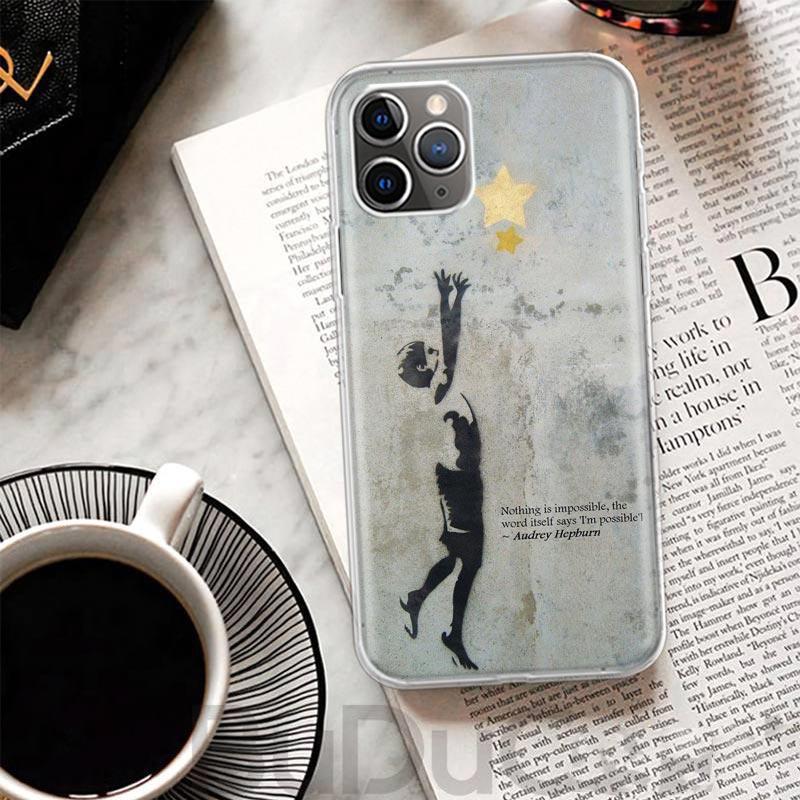 Street Art Banksy Graffiti Cover For iPhone 16 15 14 13 12 11 Pro Max Apple Phone Case X XS 7 Plus 8 + Art Customized Print Shel