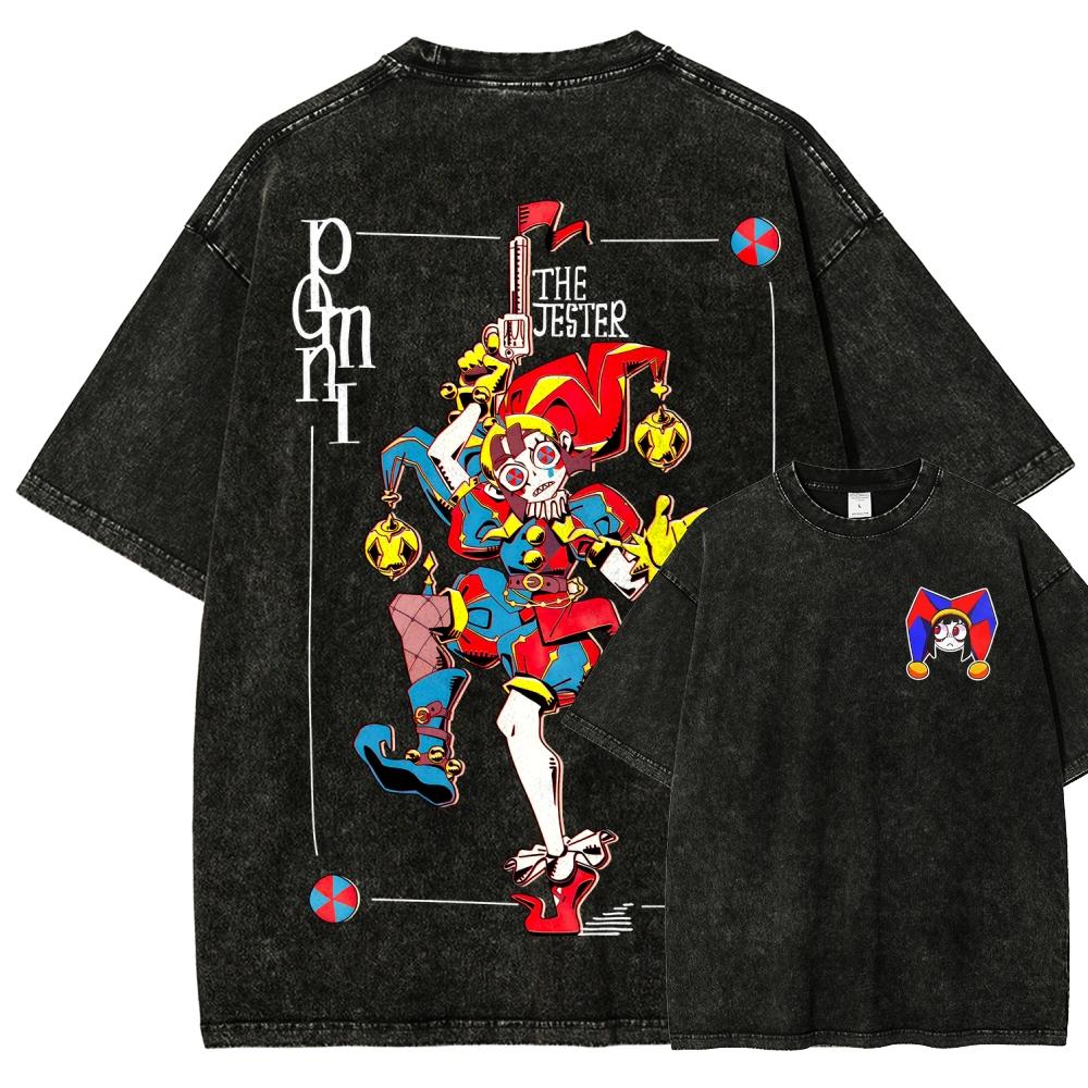 La Magica T-shirt Lavata per Amanti dell'Anime del Circo Digitale Abbigliamento per tutto l'anno alta qualità personalità Vestiti Taglie Forti Unisex Nuovo Modello T-shirt per Coppie