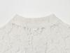Elegant French Design Women's Lace Crochet Blouse with Stand Collar and Frog Button Detailing