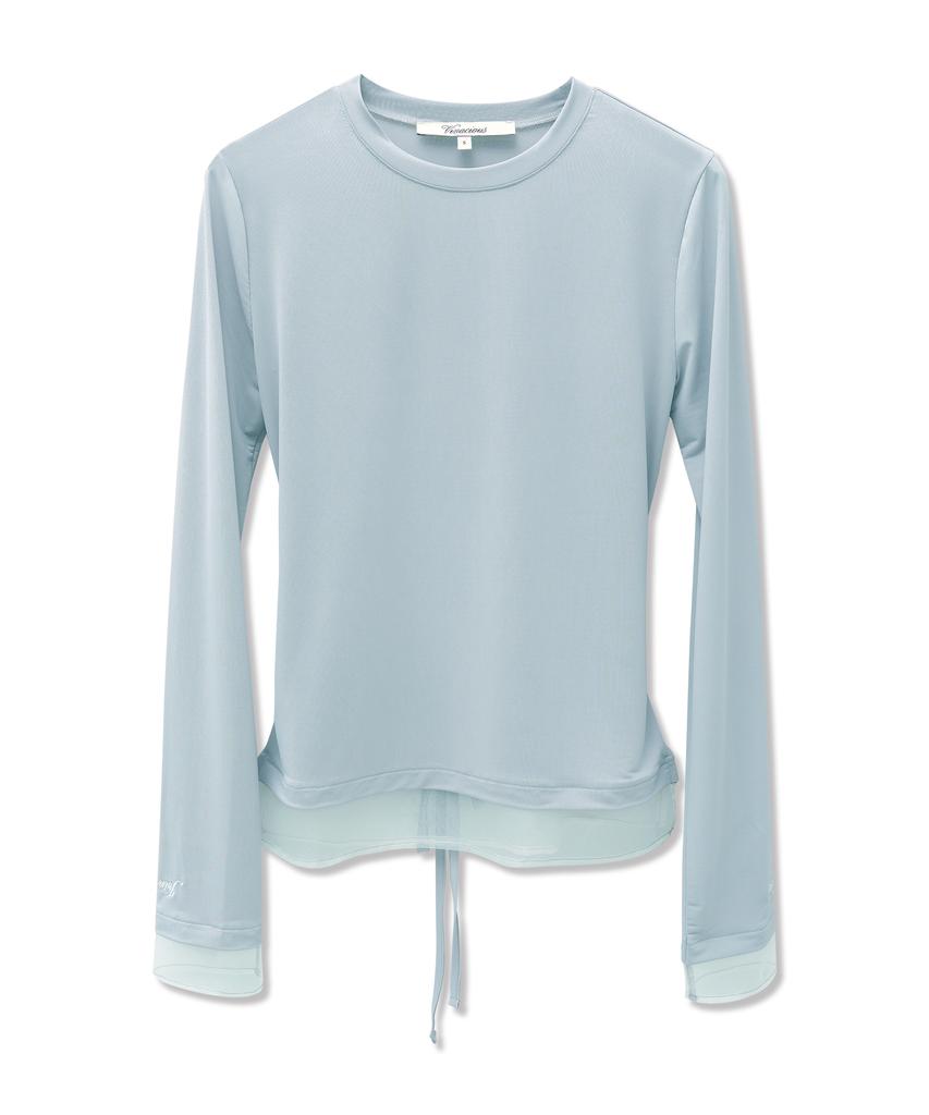 VIVACIOUS See-Through Layered Spandex Tee_3 Colors