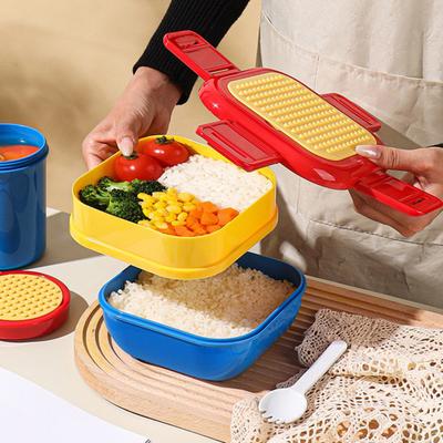 Erwachsenen Bento-Box mit zwei stapelbaren, auslaufsicheren Fächern, BPA-frei, Lebensmittelaufbewahrung, Lunchbox, Mikrowellen- und spülmaschinenfest, Meal Prep Behälter