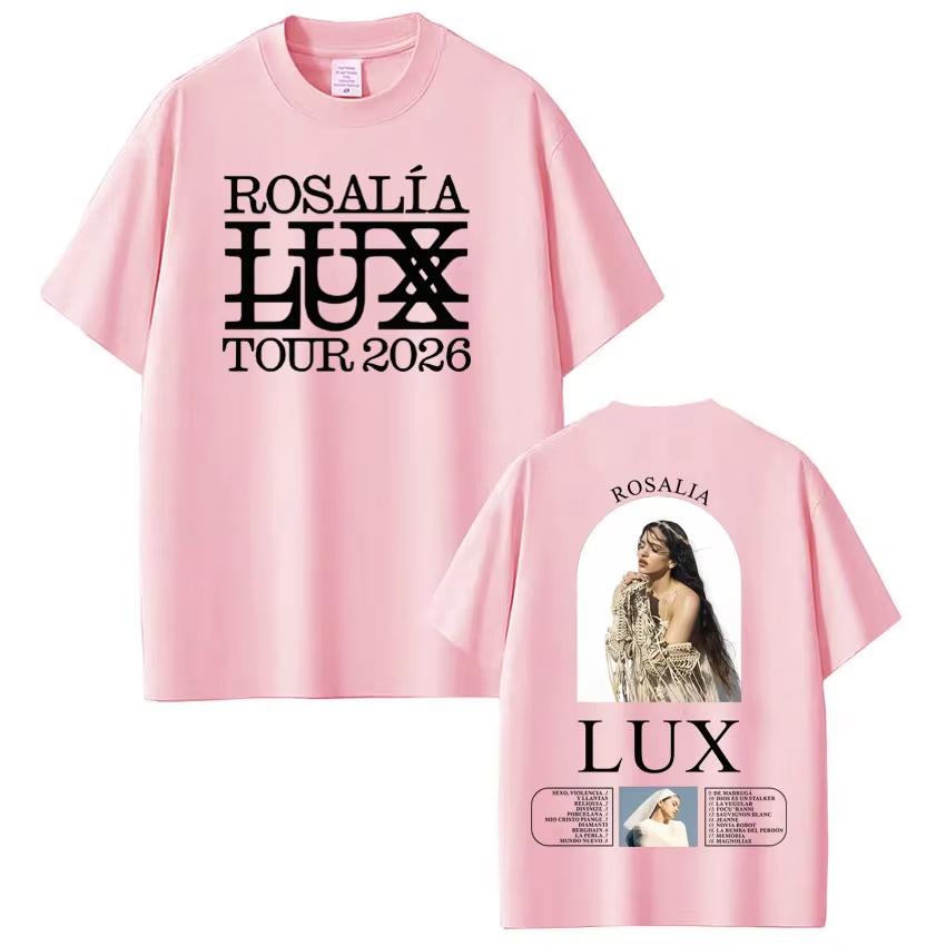 Rosalía Rosalia LUX Tour 2026 Potisknuté tričko Pánské Dámské Bavlna Estetika Volná trička Krátký rukáv Módní Harajuku trička