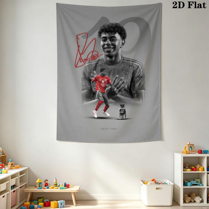 Lamine Yamal Rise Wall Hanging Printed Fabric Blanket Decorative Tapestries for Bedroom Living Room Home Decor