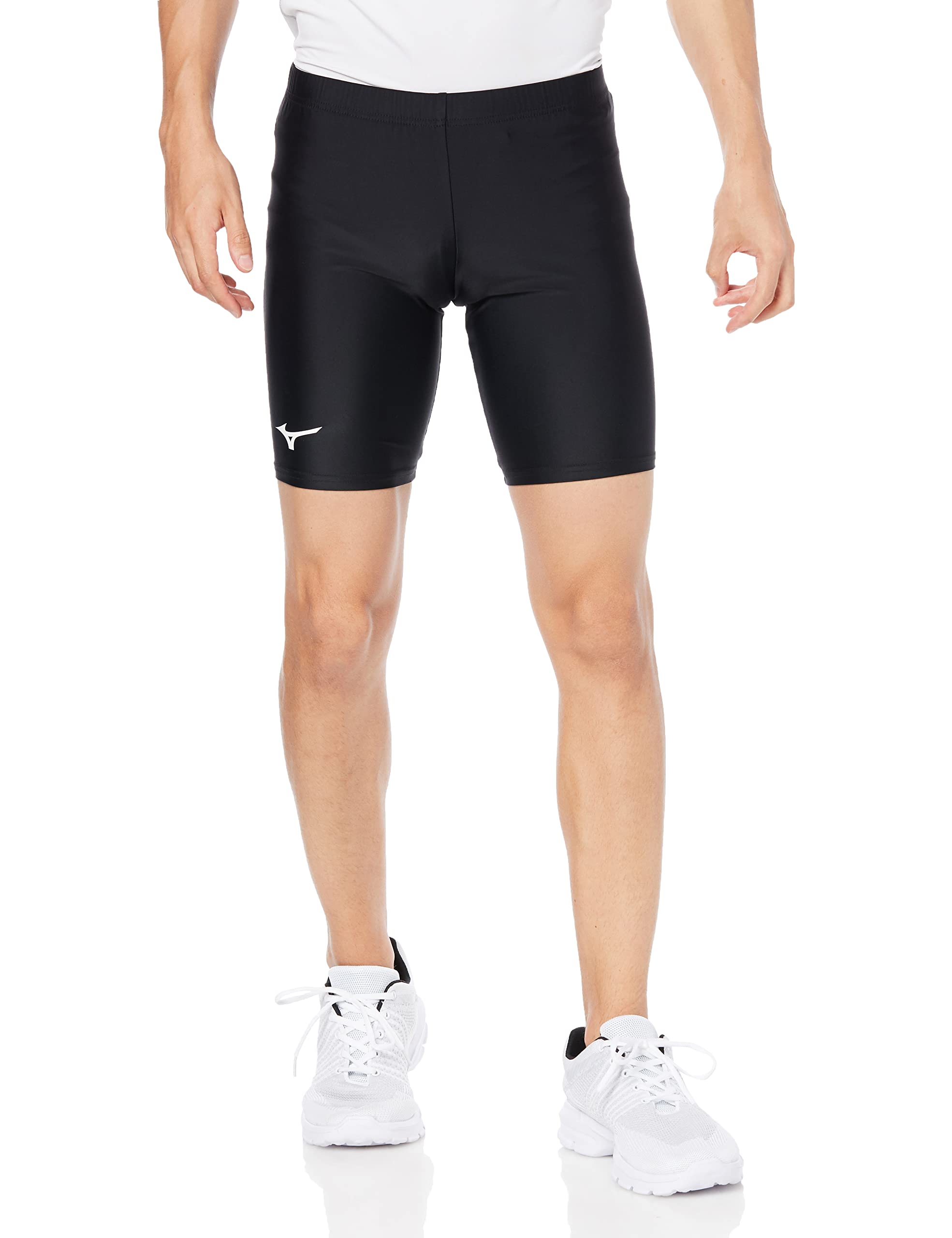 

Mizuno Running and Track Wear Racing M Tights, Half, U2MB1051, Black/Silver,