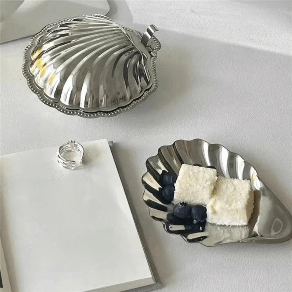 Rust-proof Condiment Plate Retro Cheese Dish Practical Shell Shaped Dessert Dish Table Decoration