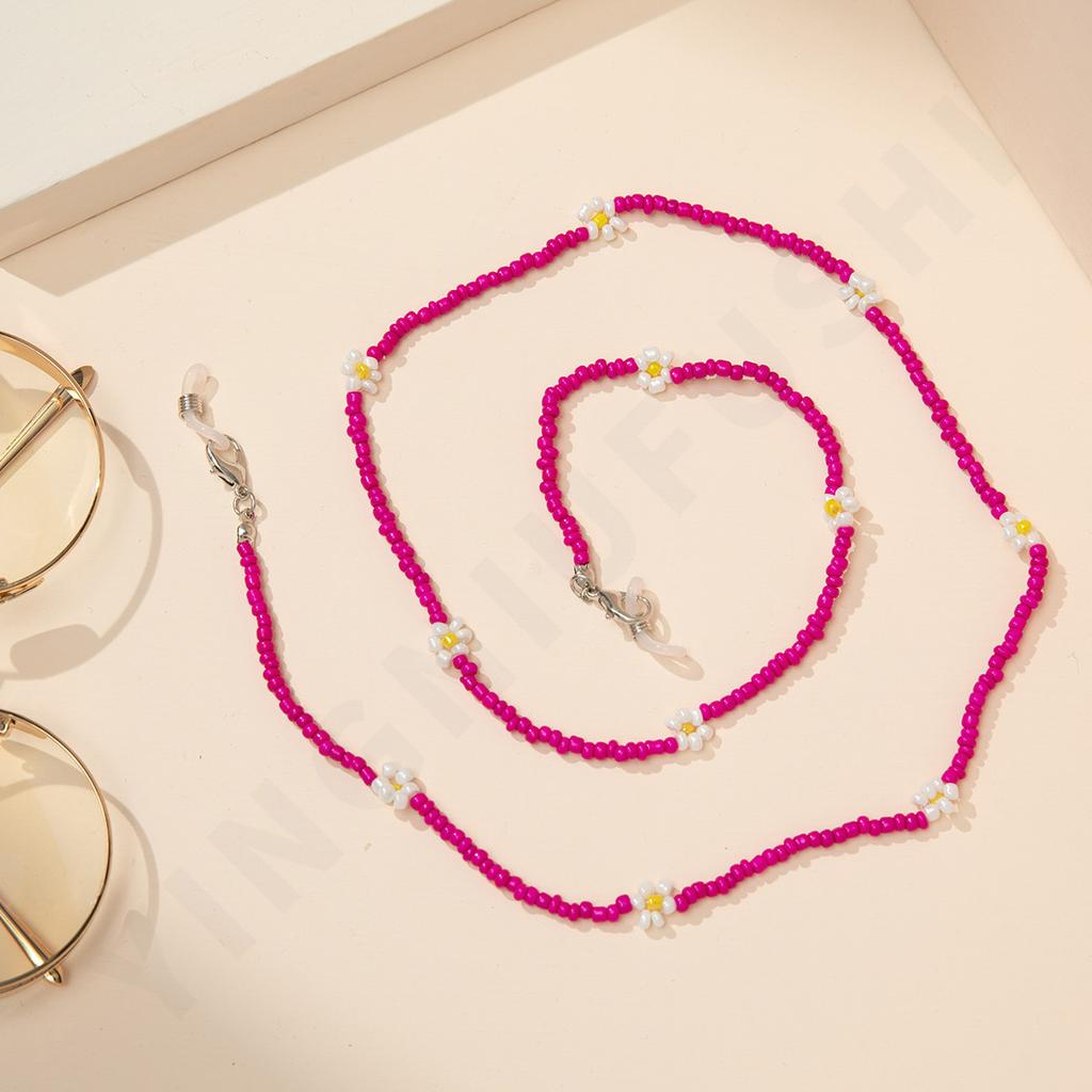 Small fresh chain glass small flower neck glasses rope glasses chain women's glasses dual-purpose anti-lost chain