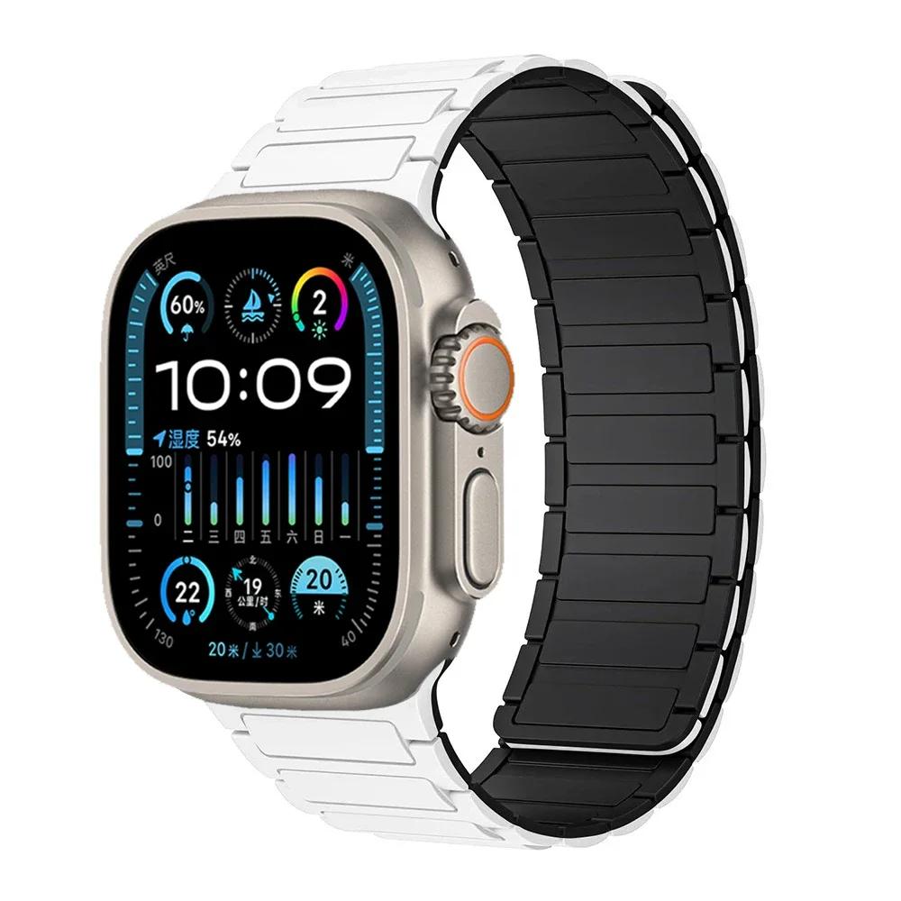 Silicone Strap for Apple Watch Band 49mm 46mm 42mm 45mm 44mm 41 40mm Bracelet iWatch Series 11 10 9 8 7 6 5 4 SE Ultra 3 2 49MM