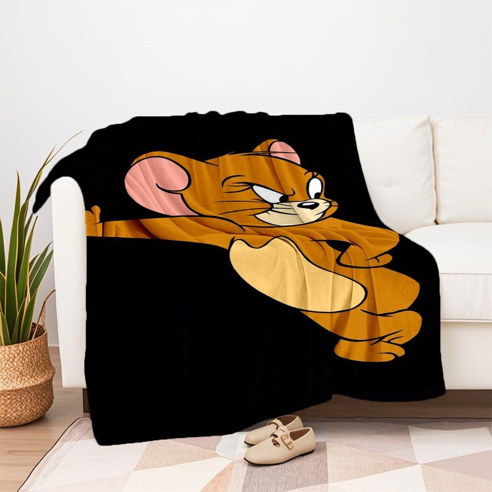 Tom and Jerry Mouse Phone Case CoverBlanket Flannel Throw Blanket for Sofa, Bed, Travel, Camping, Office