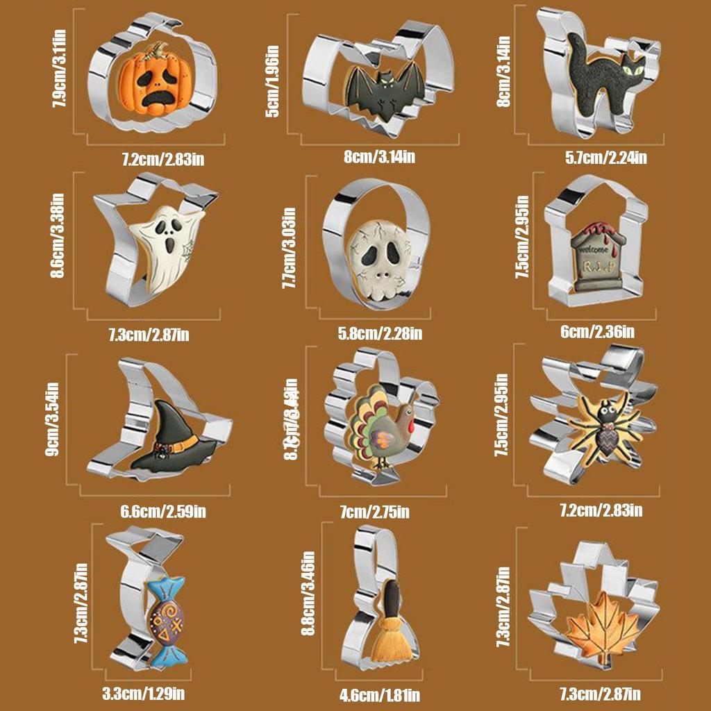 Cookie Cutter Baking Cutter Molds Set Stainless Steel Mold for Holiday Party Wedding Cakes Kids School Projects Classroom