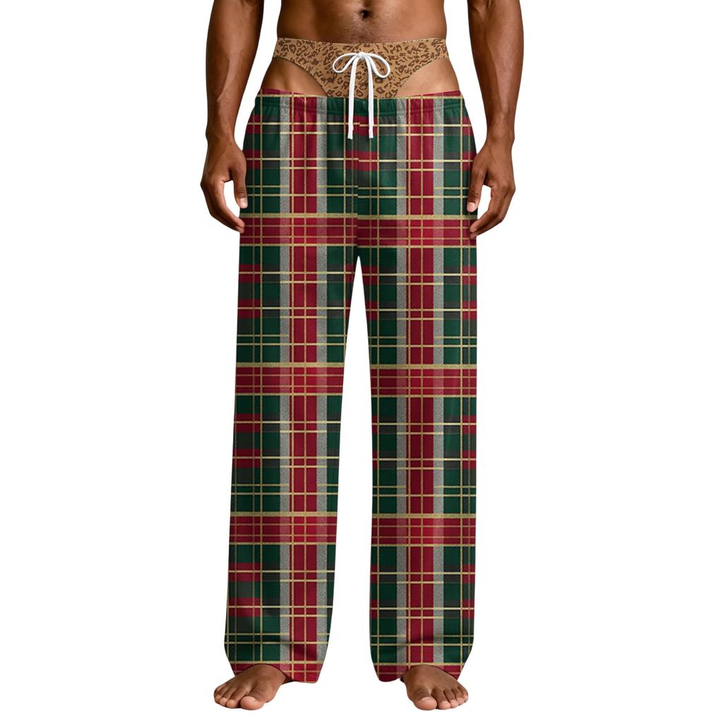 Men's Funny Novelty Pajama Pants with Underwear Print Sleep Bottoms for Casual Wear