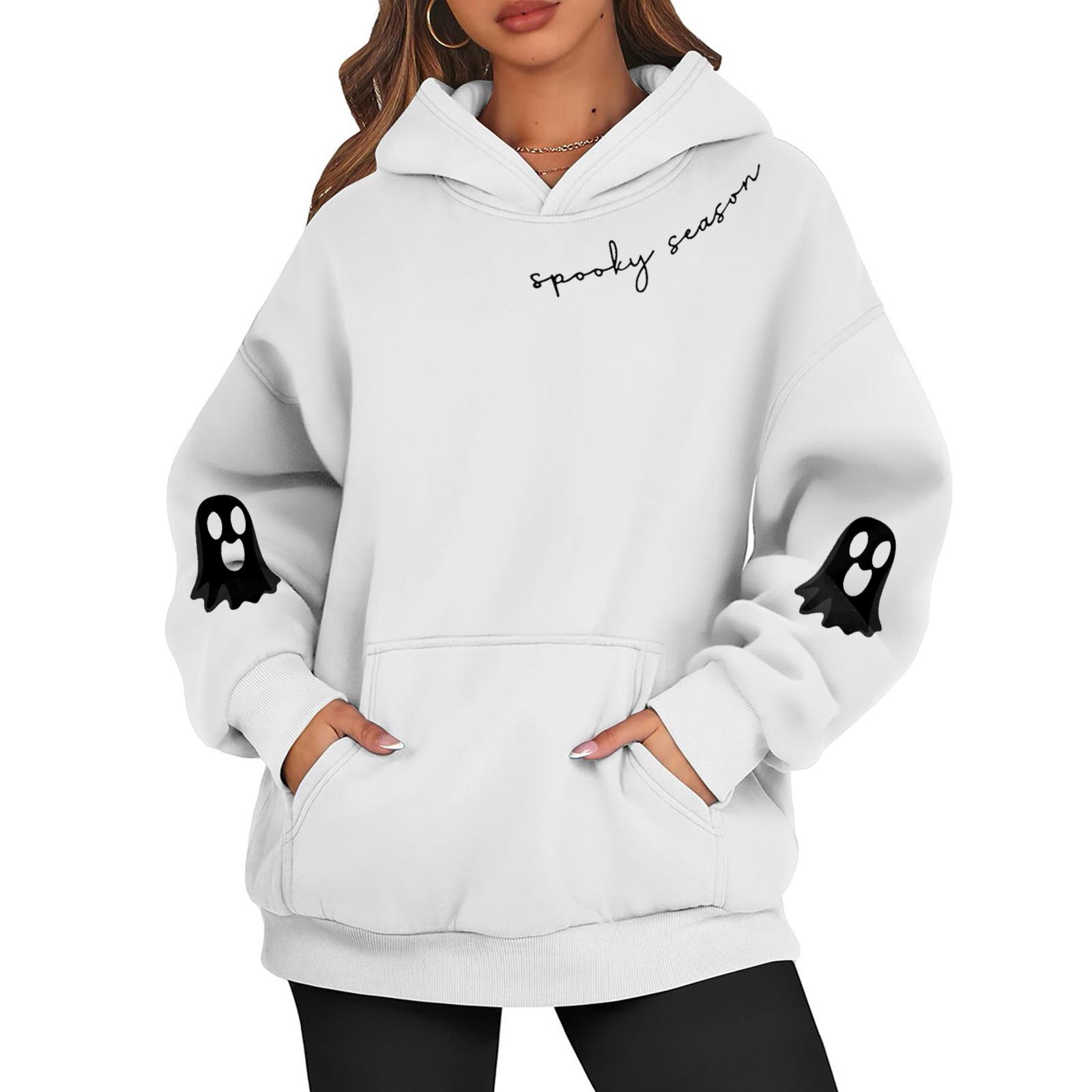 

Жіночі толстовки великого розміру Світшоти з довгим рукавом Повсякденний пуловер з капюшоном Топи XXL