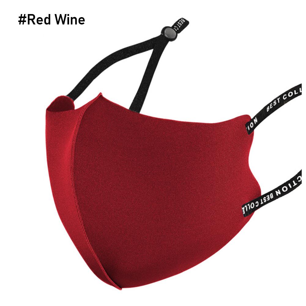 

3D моющаяся регулируемая пыленепроницаемая дышащая ледяная хлопковая трикотажная маска солнцезащитная дымка многоразовая маска для лица унисекс звезды маски Red Wine