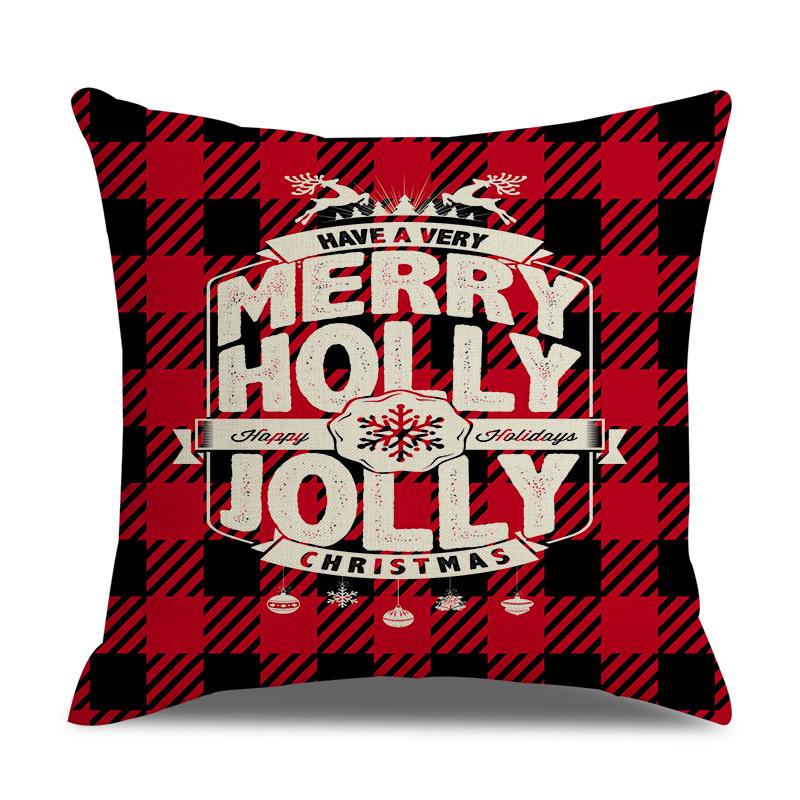 Schottische Weihnachten Einseitige Leinen-Kissenhülle Wohnzimmer-Kissenhülle Bett-Kissenhülle Schlafzimmer-Kissenhülle
