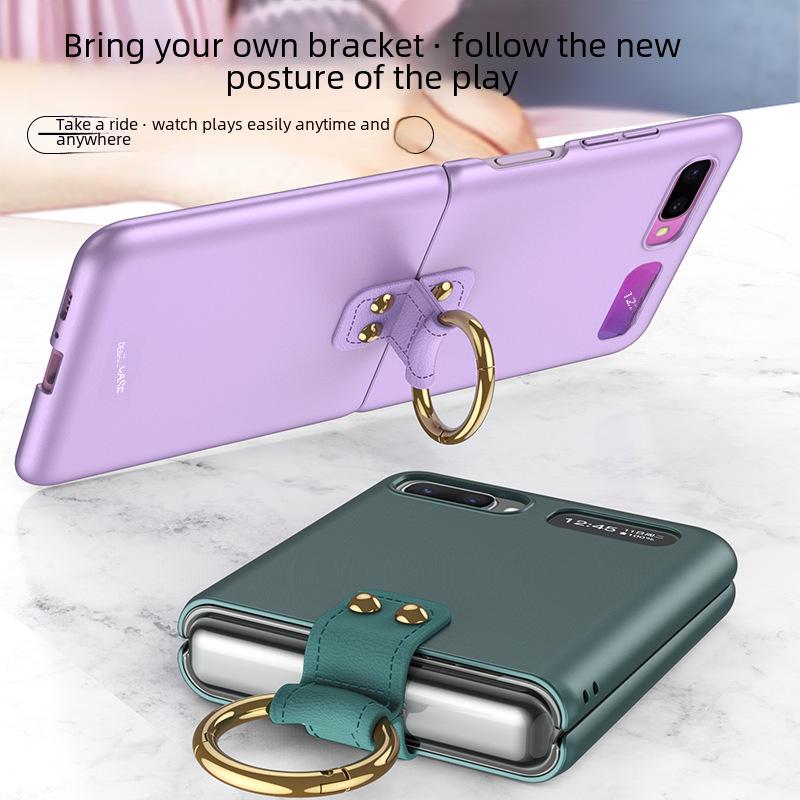 "Slim Läder Magnetiskt Fodral för Samsung Z Flip6/5, Z Flip4/3 - Vikbart, Trådlös Laddning, Fallskydd"