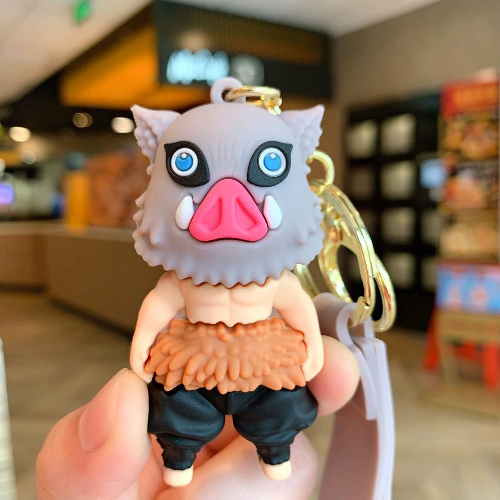 Keychain Pendant Anime Demon Slayer Kimetsu No Yaiba Kamado Tanjirou Double Sided HD Bag Pendant Gift For Fans Cosplay Props Jewelry Gift