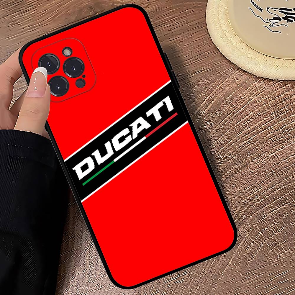 

Мотогонки D-Ducaties Для IPhone 17 16 15 14 13 12 11 Pro Max Plus Ударостійкий Чорний М який Чохол для Телефону iPhone 13 pro