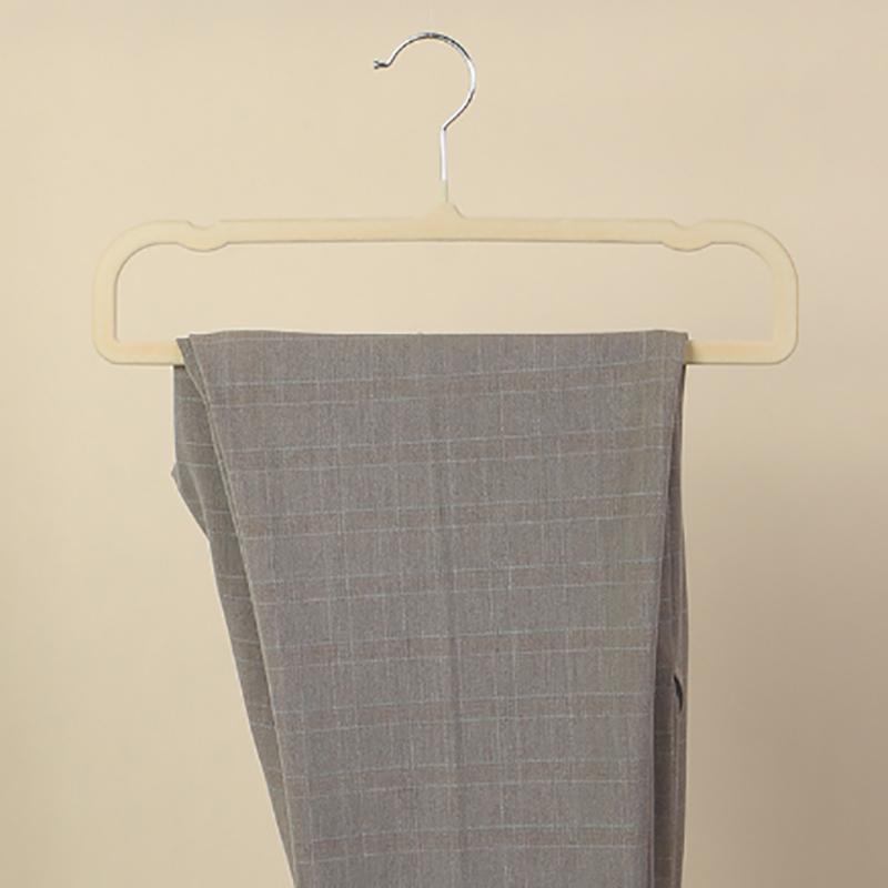 Square Flocked Trouser Rack  Thickeneded And Durable Flocked Trouser Hanger For Home Dormitories Non-Slip Non-Bulging Suit