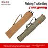 Foldable Canvas Fishing Rod Bag: Large Capacity, Thickened Storage with Zipper, for Outdoor Tackle and Umbrella.