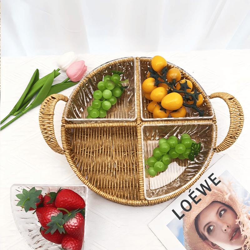 Rattan Style Multi-purpose Storage & Serving Trays