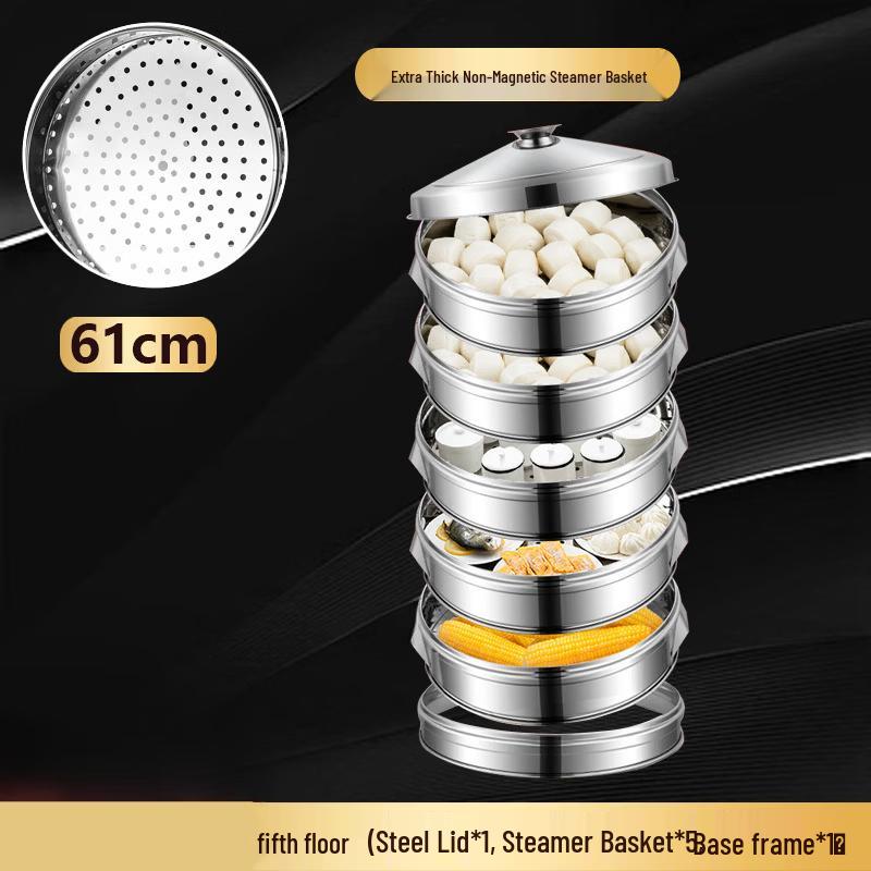 ZISIZ Stainless Steel Large Capacity Steamer Pot