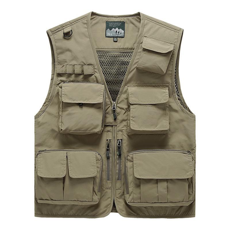 Men s Casual Outdoor Unloadable Multifunctional Reporter Travel Photography Mesh Quick Drying Fishing Vest Men S