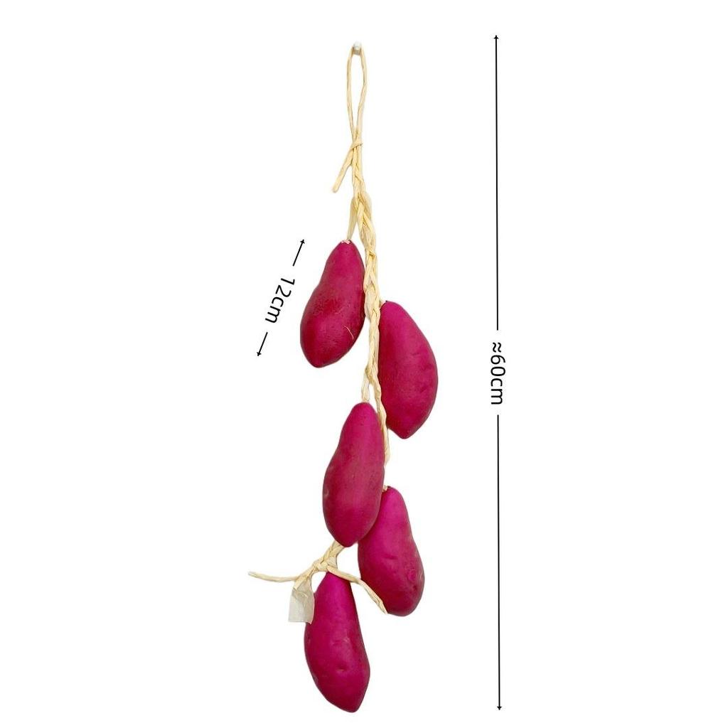 Realistic Hanging Vegetable String: Chili, Potato, Corn, Garlic, Peanut Props for Yard or Restaurant Decor