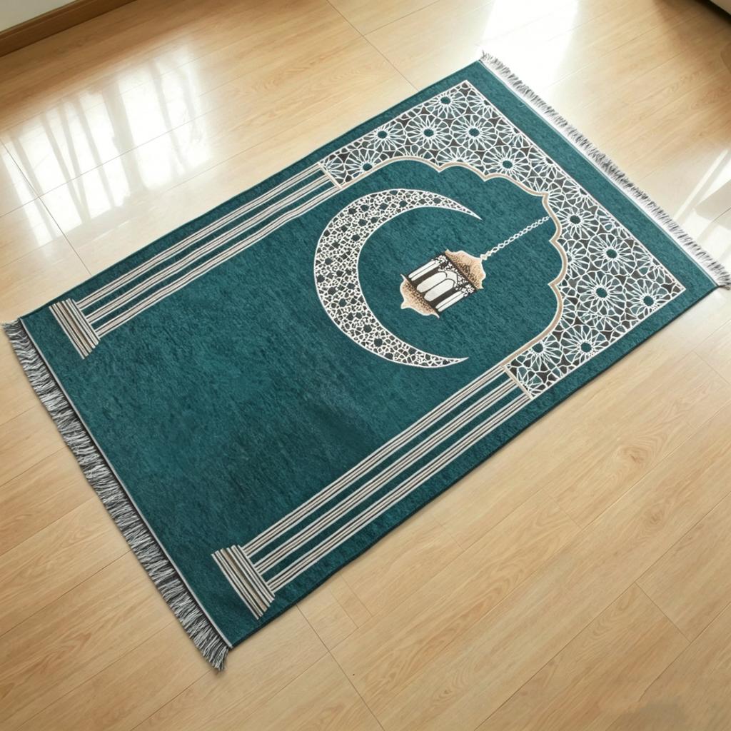 Tapis de prière floral islamique, Tapis de prière musulman facile à nettoyer, Couverture à genoux pliable, respectueuse de la peau et résistante à l'usure