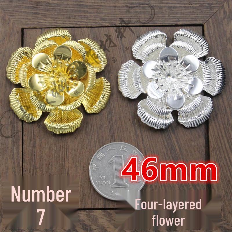 

Embossed Multi-Layer Antique Bronze Floral Round Fan Accessory